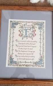 Framed picture of friendship verse